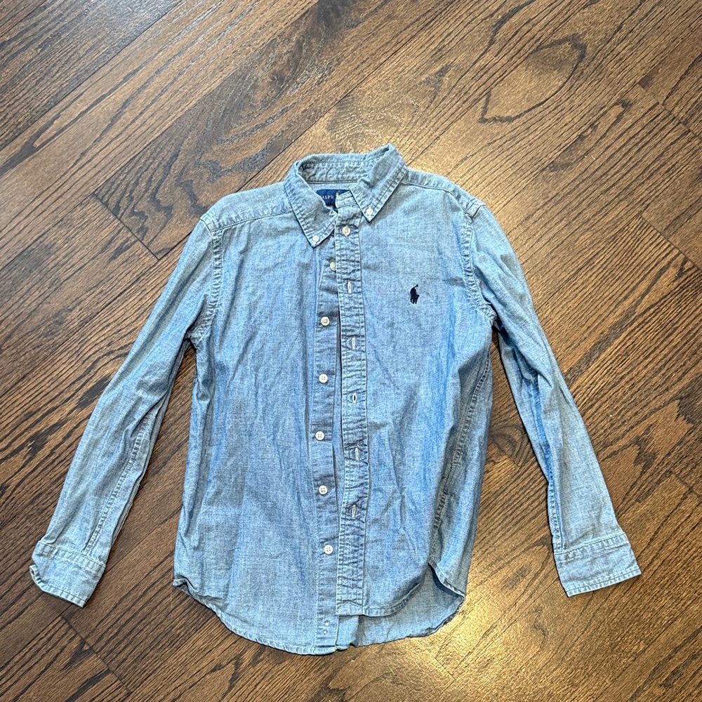 Ralph Lauren Light Blue kids size 10-12 Button-Down Shirt good condition